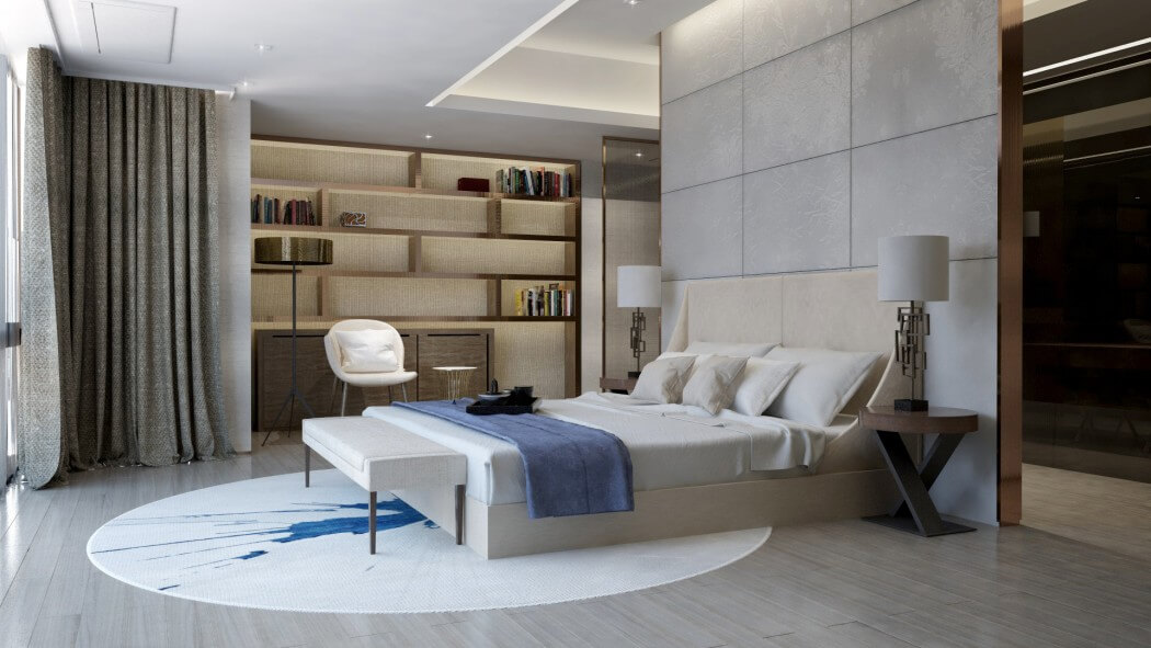 2D ontwerpen van een luxe slaapkamer