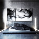 3d ontwerpen van slaapkamer met beton