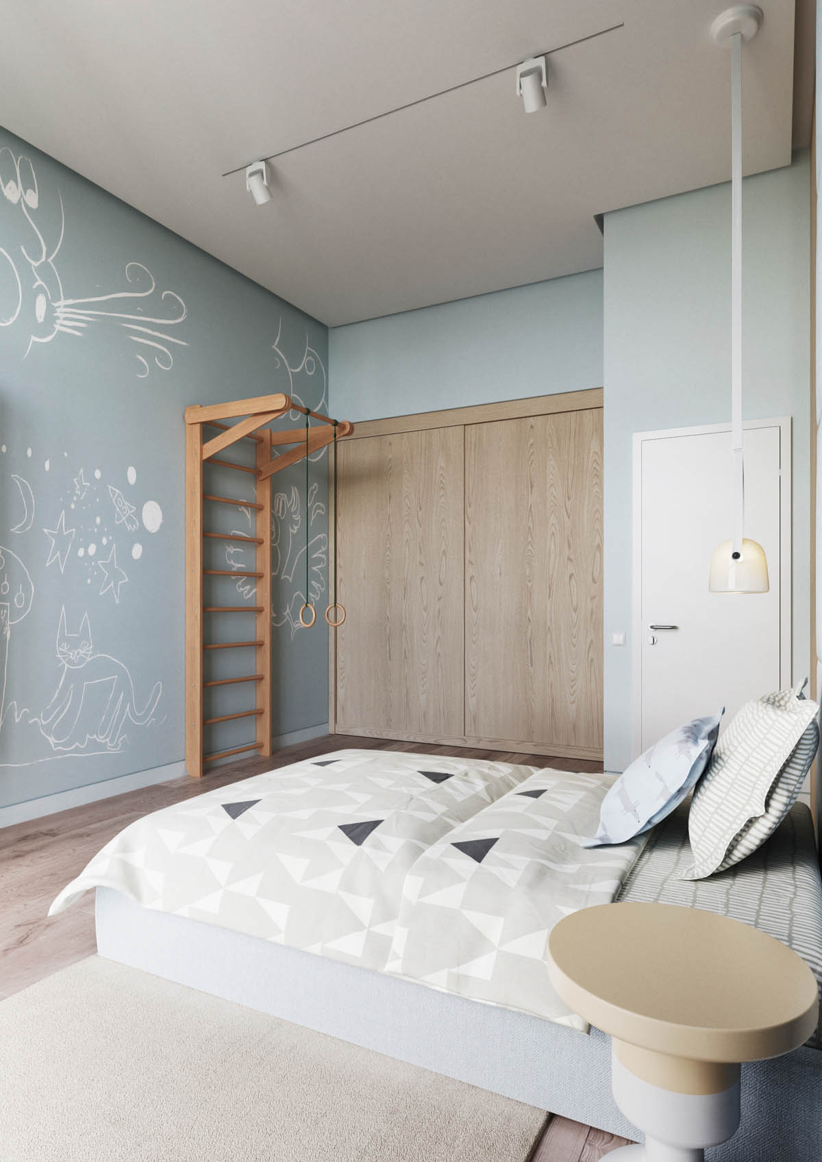 Nette kinderkamer in pastelblauw Nette kinderkamer in pastelblauw