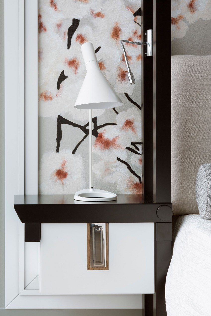 Aziatische slaapkamer met bloesem behang Aziatische slaapkamer met bloesem behang