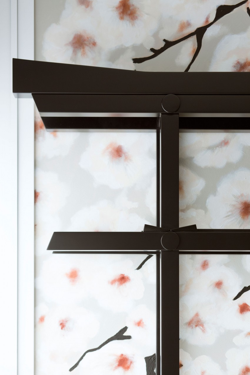 Aziatische slaapkamer met bloesem behang Aziatische slaapkamer met bloesem behang