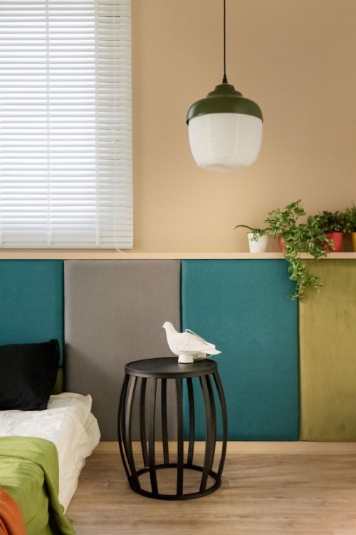 Bedwand van vilt Bedwand van vilt