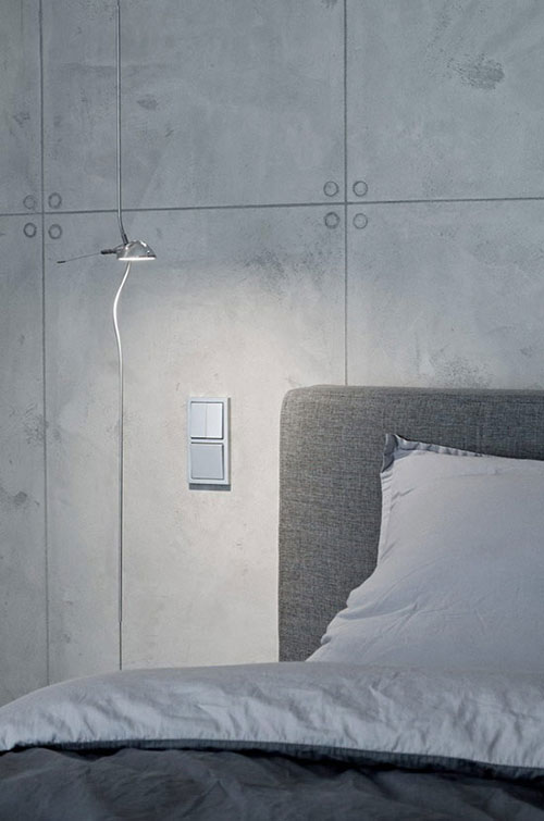 Betonnen muur in slaapkamer Betonnen muur in slaapkamer