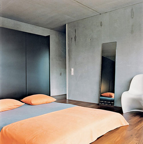 Betonnen muur in slaapkamer Betonnen muur in slaapkamer