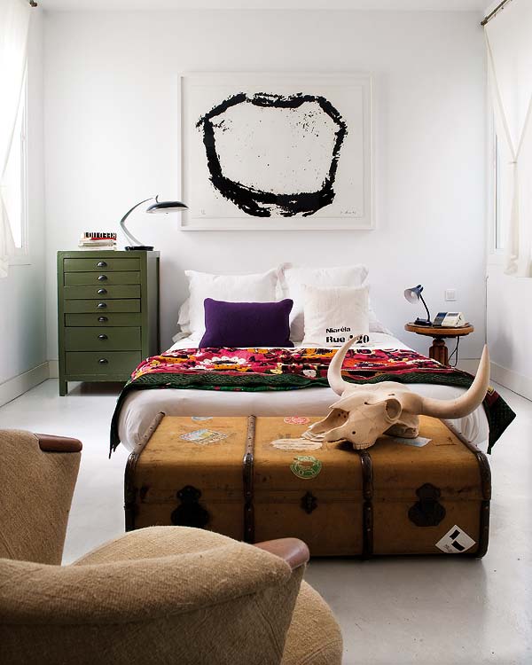 Bohemien chic vintage slaapkamer