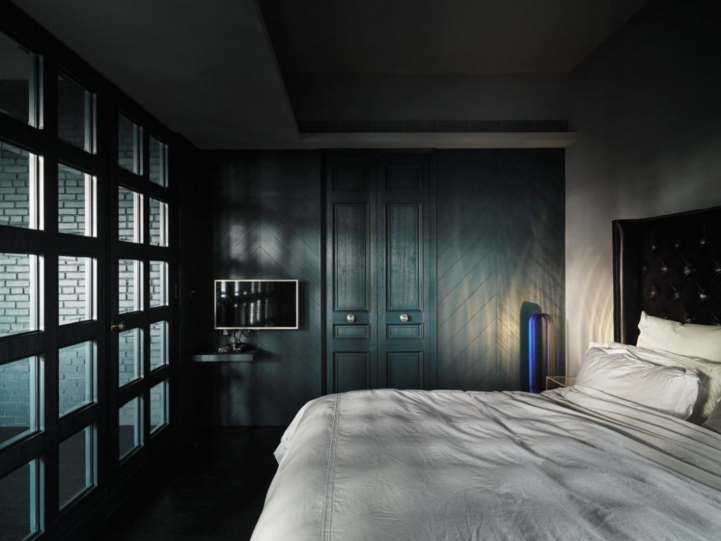 Chique donkere slaapkamer uit Taipei City