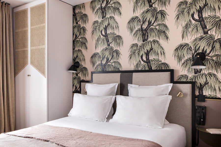 De mooie slaapkamers van Hotel Doisy in Parijs