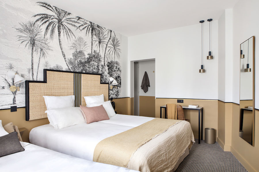 De mooie slaapkamers van Hotel Doisy in Parijs De mooie slaapkamers van Hotel Doisy in Parijs