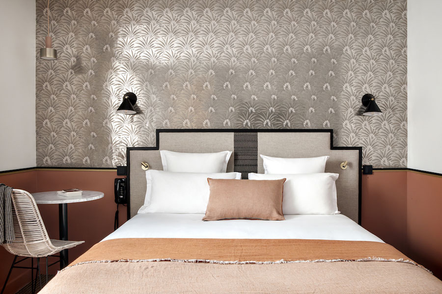 De mooie slaapkamers van Hotel Doisy in Parijs De mooie slaapkamers van Hotel Doisy in Parijs