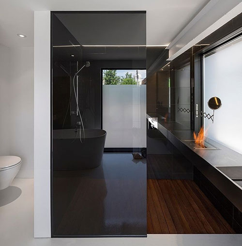 Design slaapkamer met badkamer