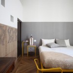 Design slaapkamer met geel en grijs