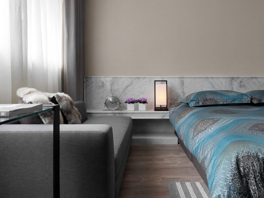 Deze slaapkamer is ingericht als een luxe suite Deze slaapkamer is ingericht als een luxe suite