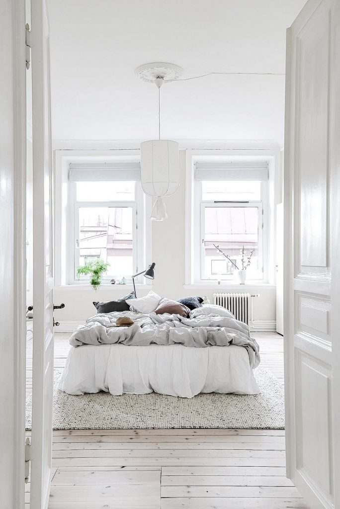 Dromerige slaapkamer in Scandinavisch appartement in Götheborg