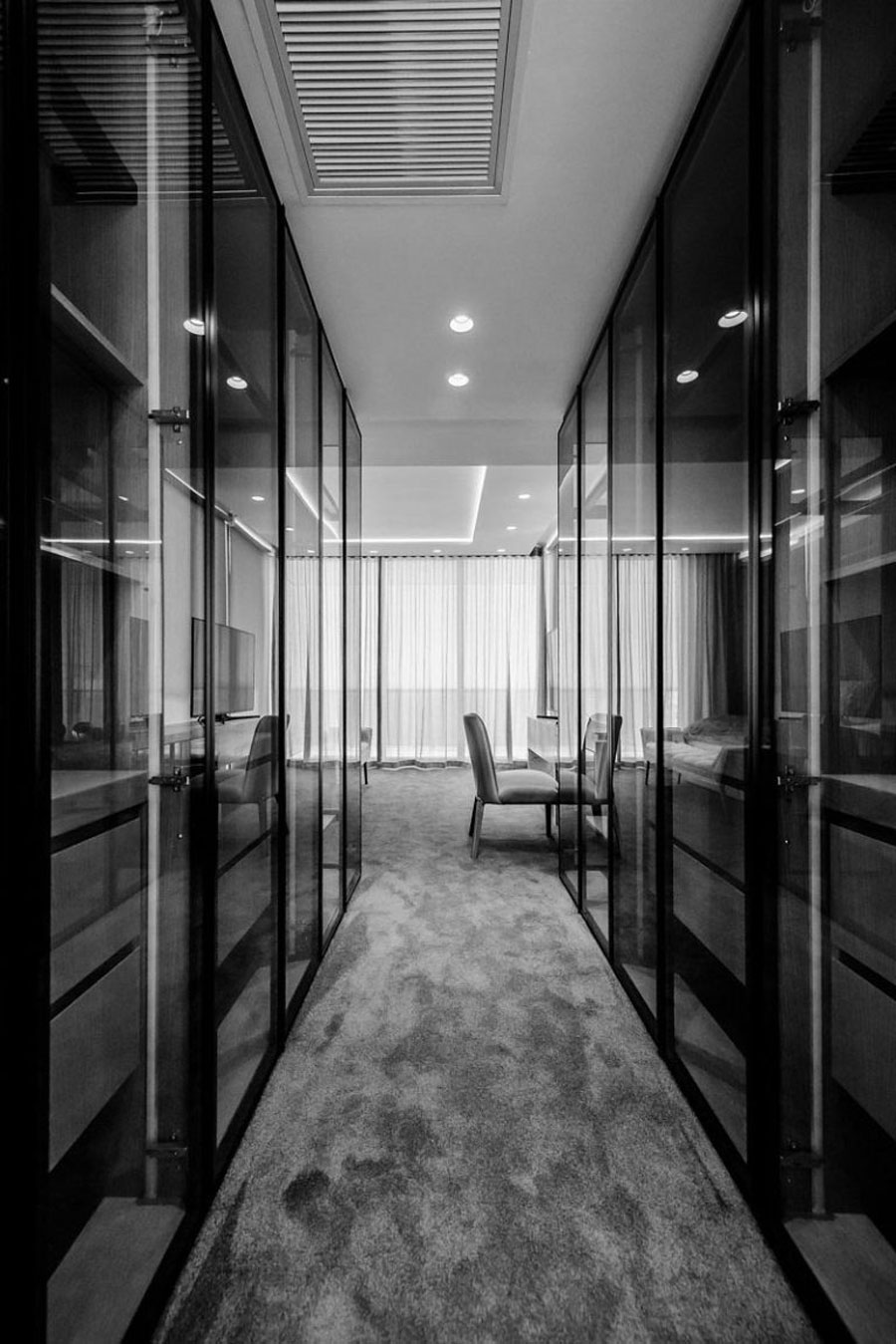 Een echte luxe slaapkamer suite van een penthouse appartement Een echte luxe slaapkamer suite van een penthouse appartement