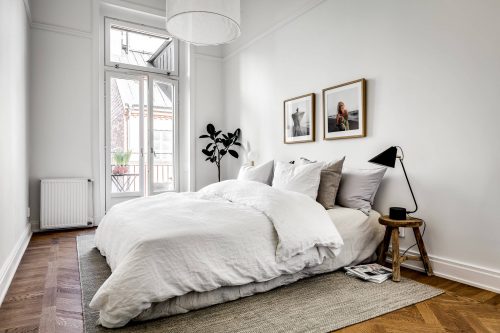 Eenvoudige maar erg mooie slaapkamer styling