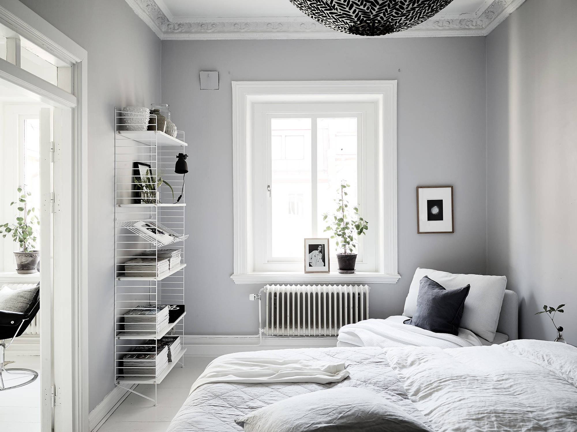 Elegante Scandinavische slaapkamer uit Vasastaden Elegante Scandinavische slaapkamer uit Vasastaden