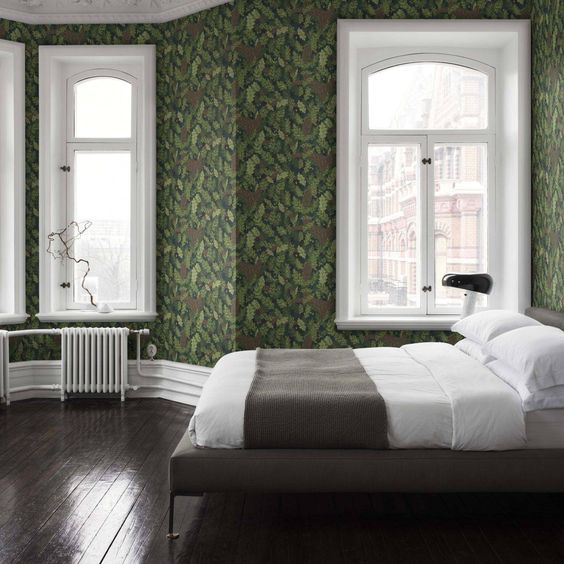 Groen behang slaapkamer