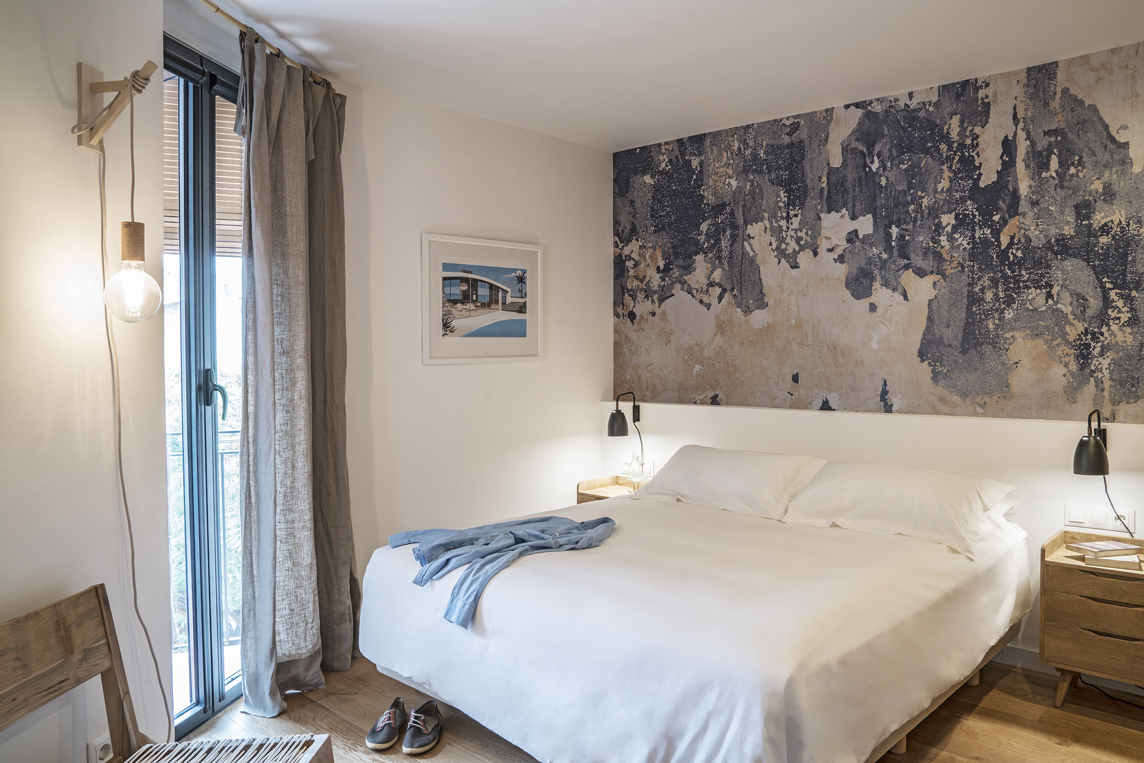Hoekslaapkamer met warme natuurlijke materialen Hoekslaapkamer met warme natuurlijke materialen
