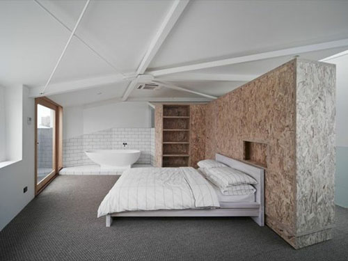 Houten wand in slaapkamer Houten wand in slaapkamer