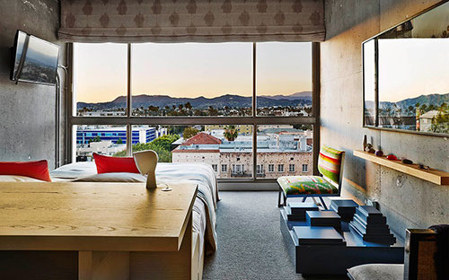 Industriële kleurrijke slaapkamer van The Line Hotel Industriële kleurrijke slaapkamer van The Line Hotel