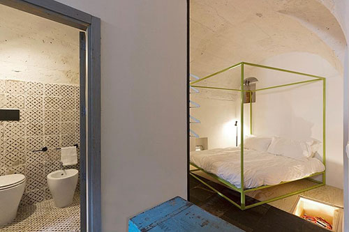Italiaanse slaapkamer met transparante badkamer Italiaanse slaapkamer met transparante badkamer