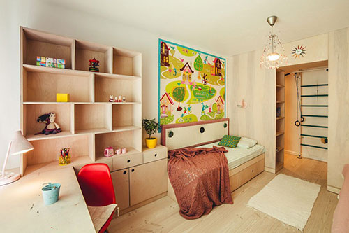 Kinderkamer met symmetrische indeling