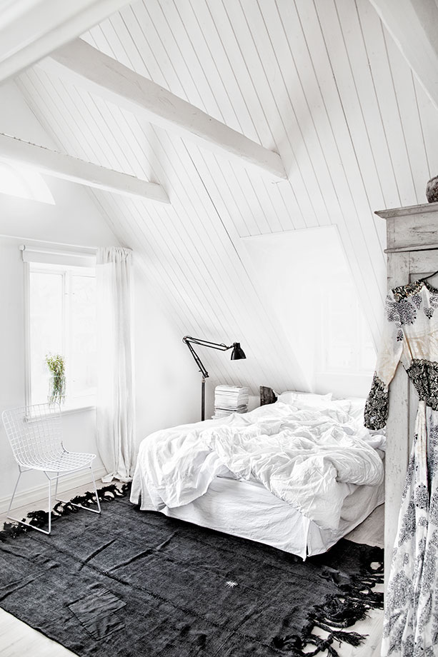 Landelijke slaapkamer van interieurstyliste Jenny Hjalmarsson Boldsen