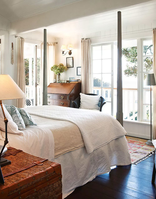 Landelijke slaapkamer van vakantiehuisje in Nieuw Zeeland Landelijke slaapkamer van vakantiehuisje in Nieuw Zeeland