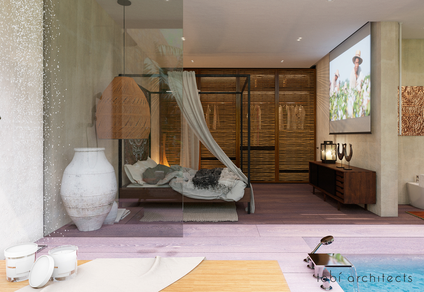 Luxe Balinese slaapkamer suite