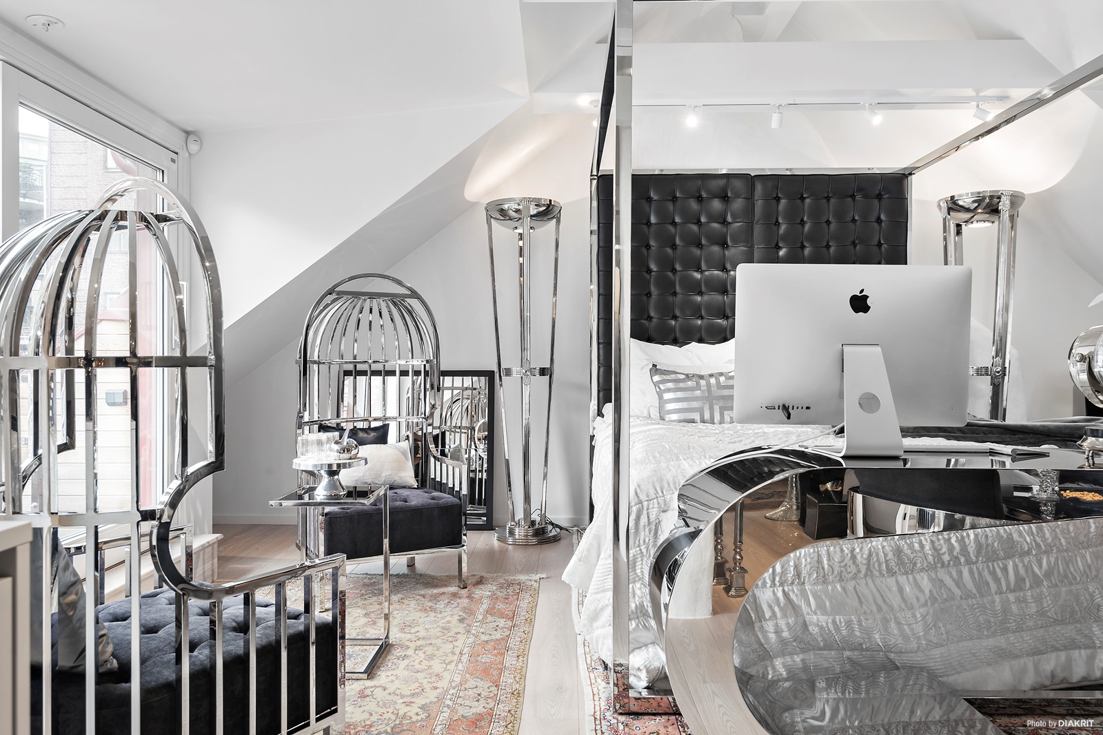 Luxe klassieke slaapkamer in een Scandinavisch appartement Luxe klassieke slaapkamer in een Scandinavisch appartement