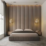 Luxe moderne slaapkamer met thuiskantoor en badkamer