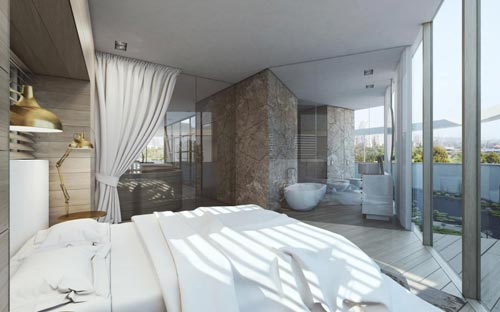 Luxe penthouse slaapkamer inspiratie Luxe penthouse slaapkamer inspiratie
