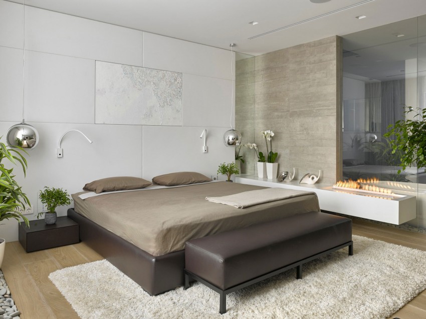 Luxe slaapkamer met moderne meubels