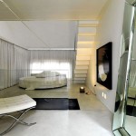 Minimalistische open slaapkamer