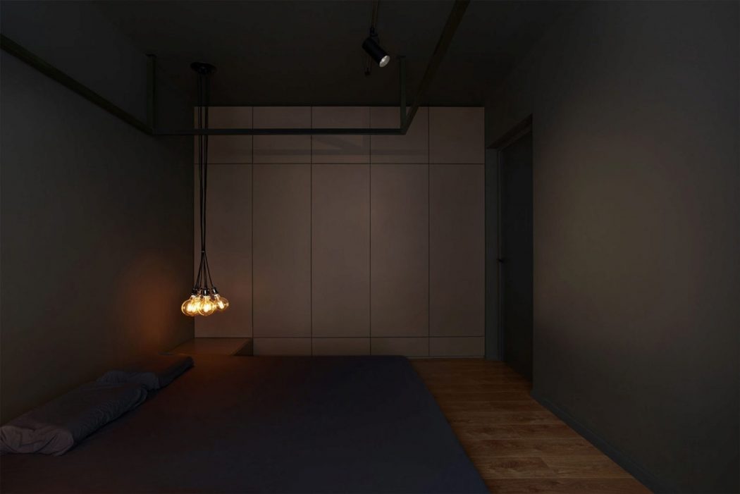 Minimalistische zwarte exclusieve slaapkamer Minimalistische zwarte exclusieve slaapkamer