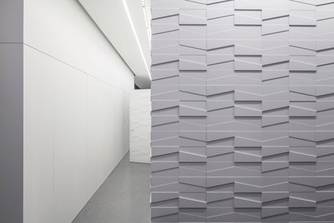 Modern slaapkamer ontwerp met geometrische 3d tegels Modern slaapkamer ontwerp met geometrische 3d tegels