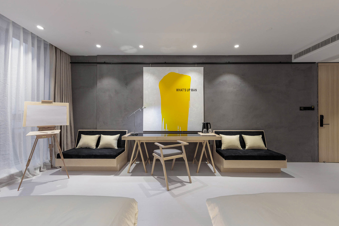 Moderne minimalistische kamers van het Wheat Youth Arts Hotel Moderne minimalistische kamers van het Wheat Youth Arts Hotel