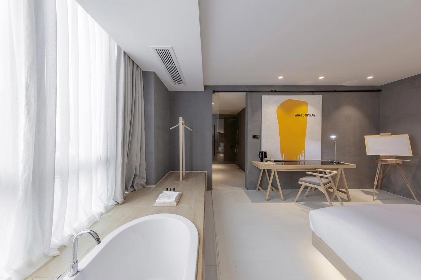 Moderne minimalistische kamers van het Wheat Youth Arts Hotel Moderne minimalistische kamers van het Wheat Youth Arts Hotel