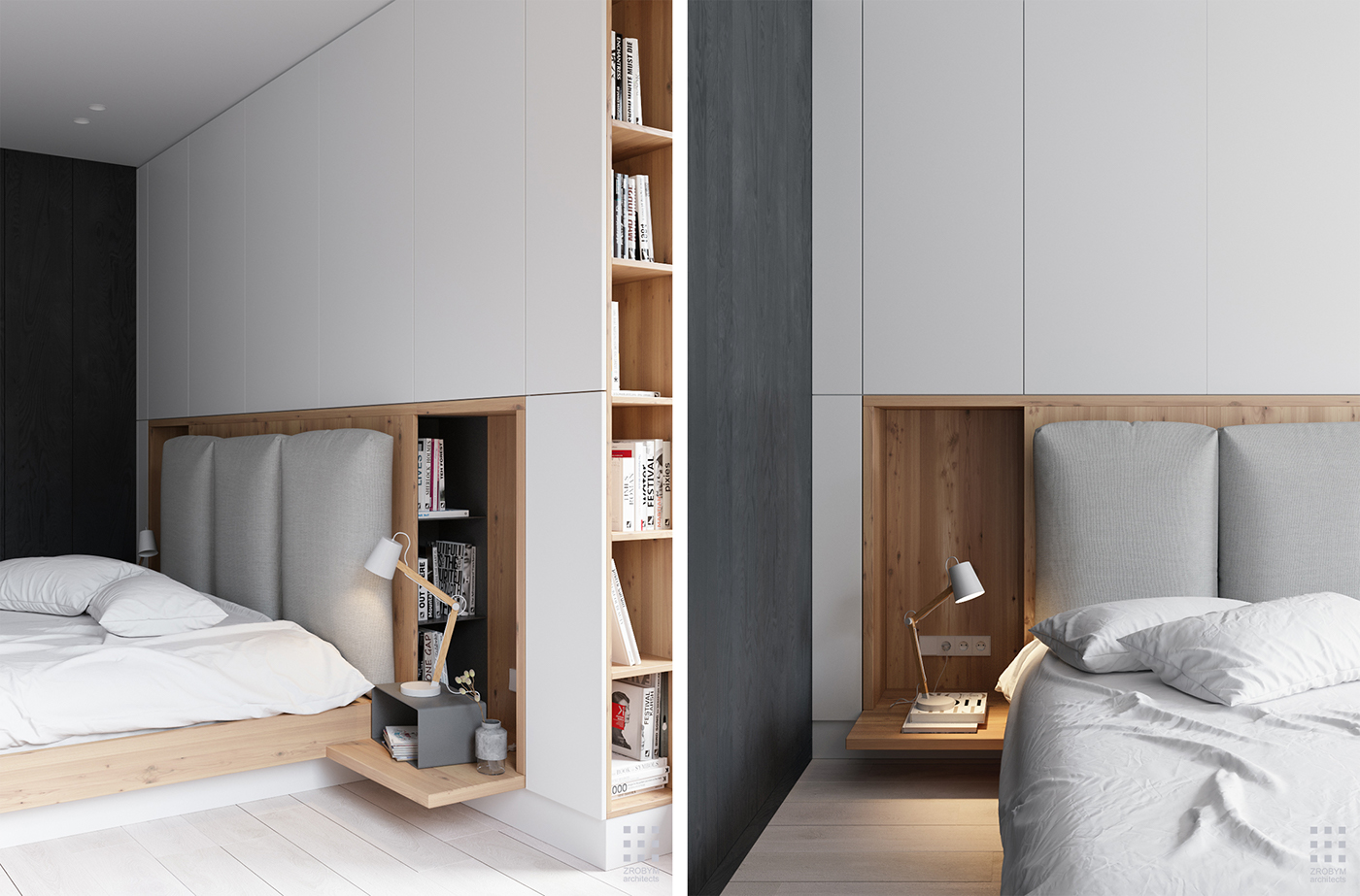 Moderne slaapkamer 3d ontwerpen door ZROBYM architects Moderne slaapkamer 3d ontwerpen door ZROBYM architects