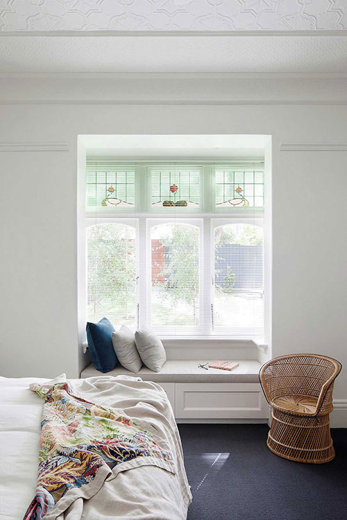 Moderne slaapkamer met authentieke details Moderne slaapkamer met authentieke details