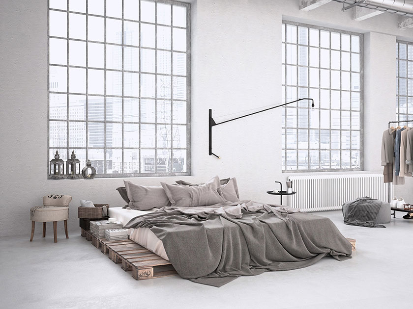 moderne slaapkamer ideeën industrieel