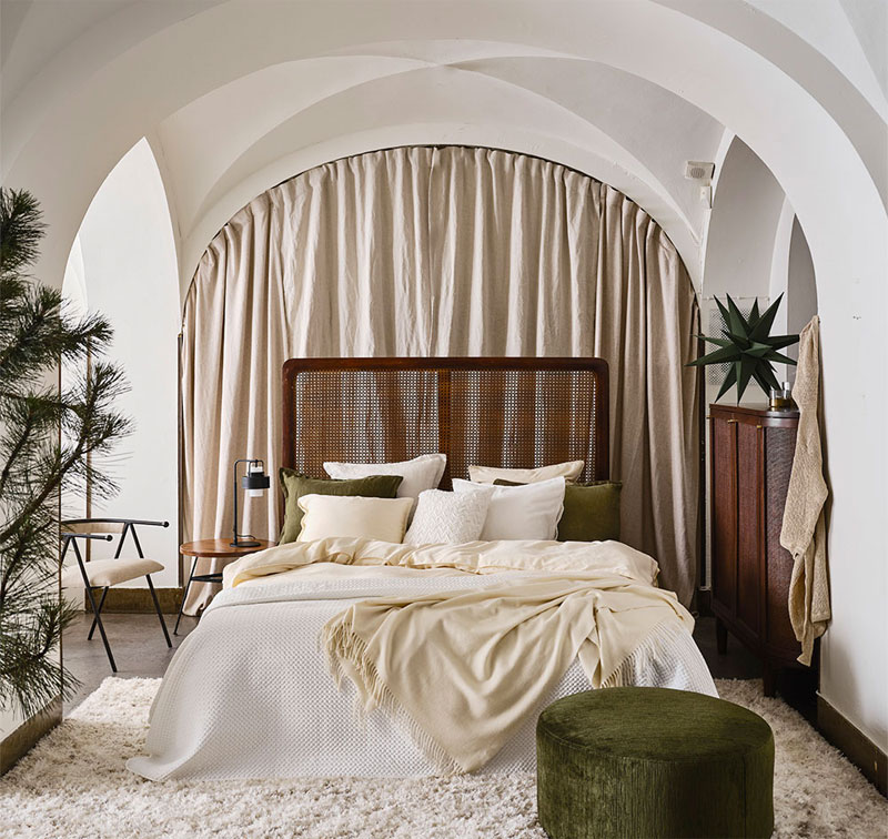 moderne slaapkamer ideeën materialen mix texturen