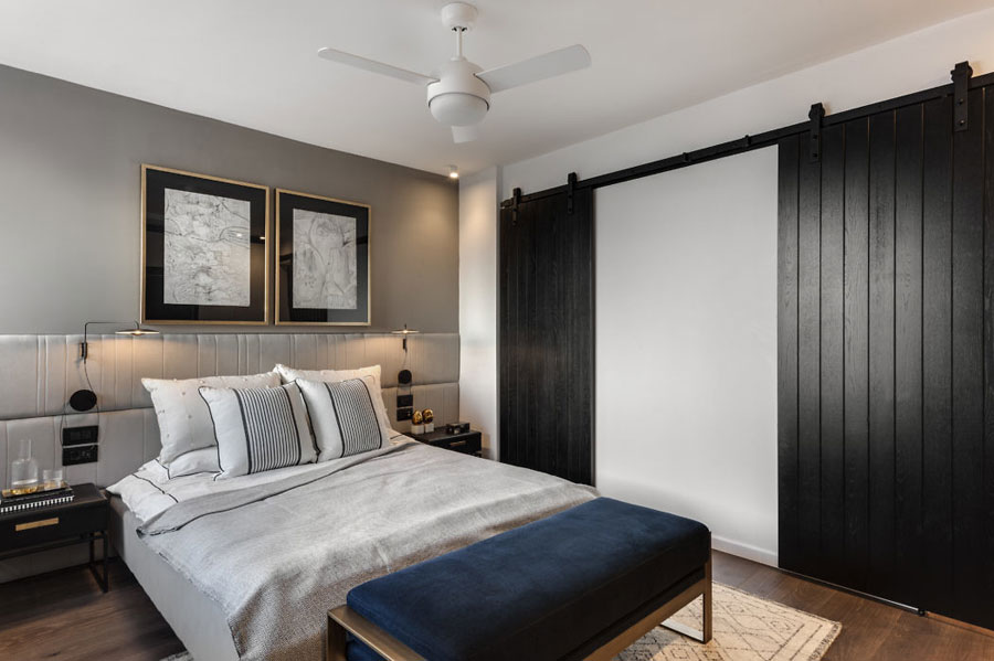 Moderne slaapkamer met een chique afwerking Moderne slaapkamer met een chique afwerking