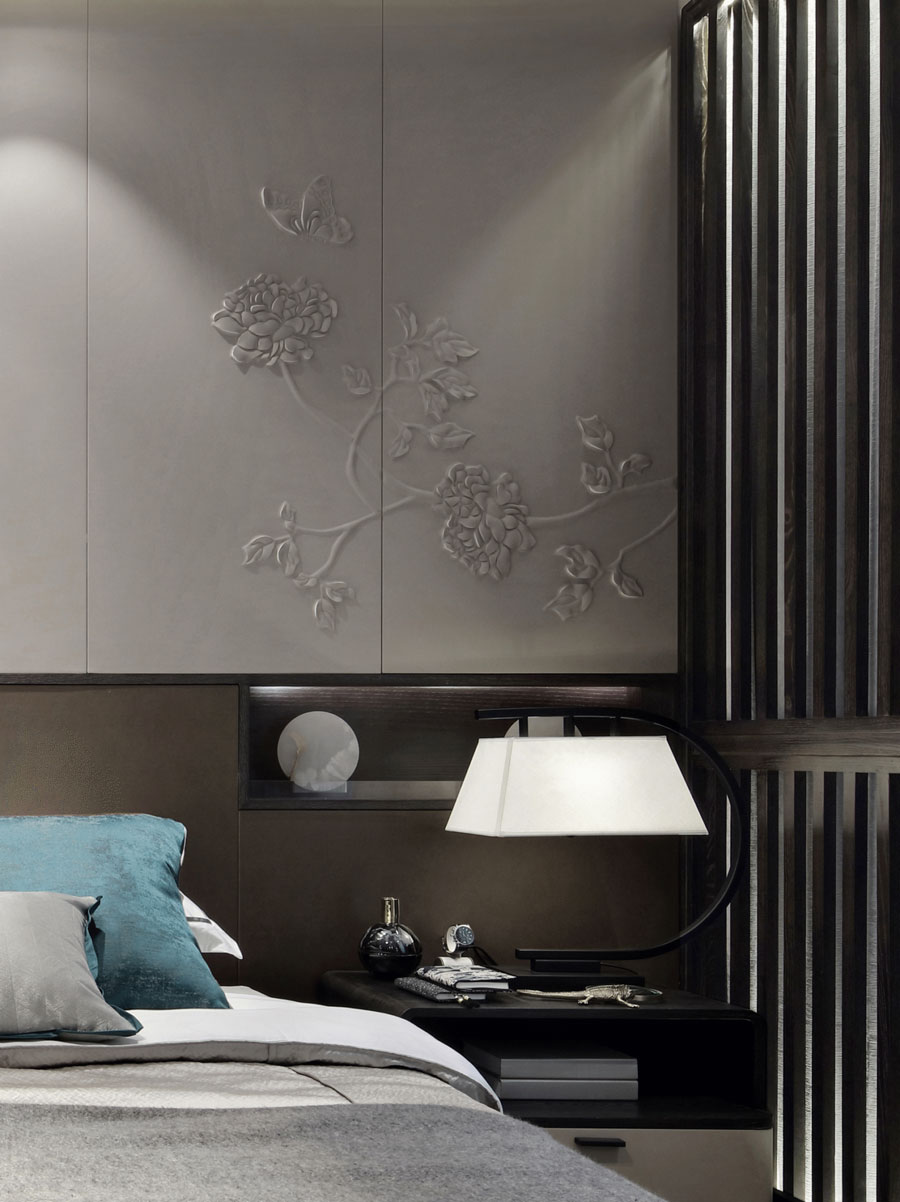Moderne slaapkamer met een Oosters tintje door Keven Hu