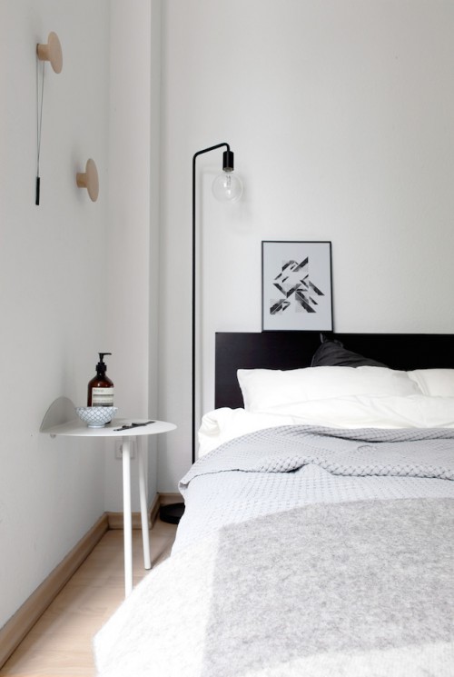 Monochrome slaapkamer van Coco Lapine