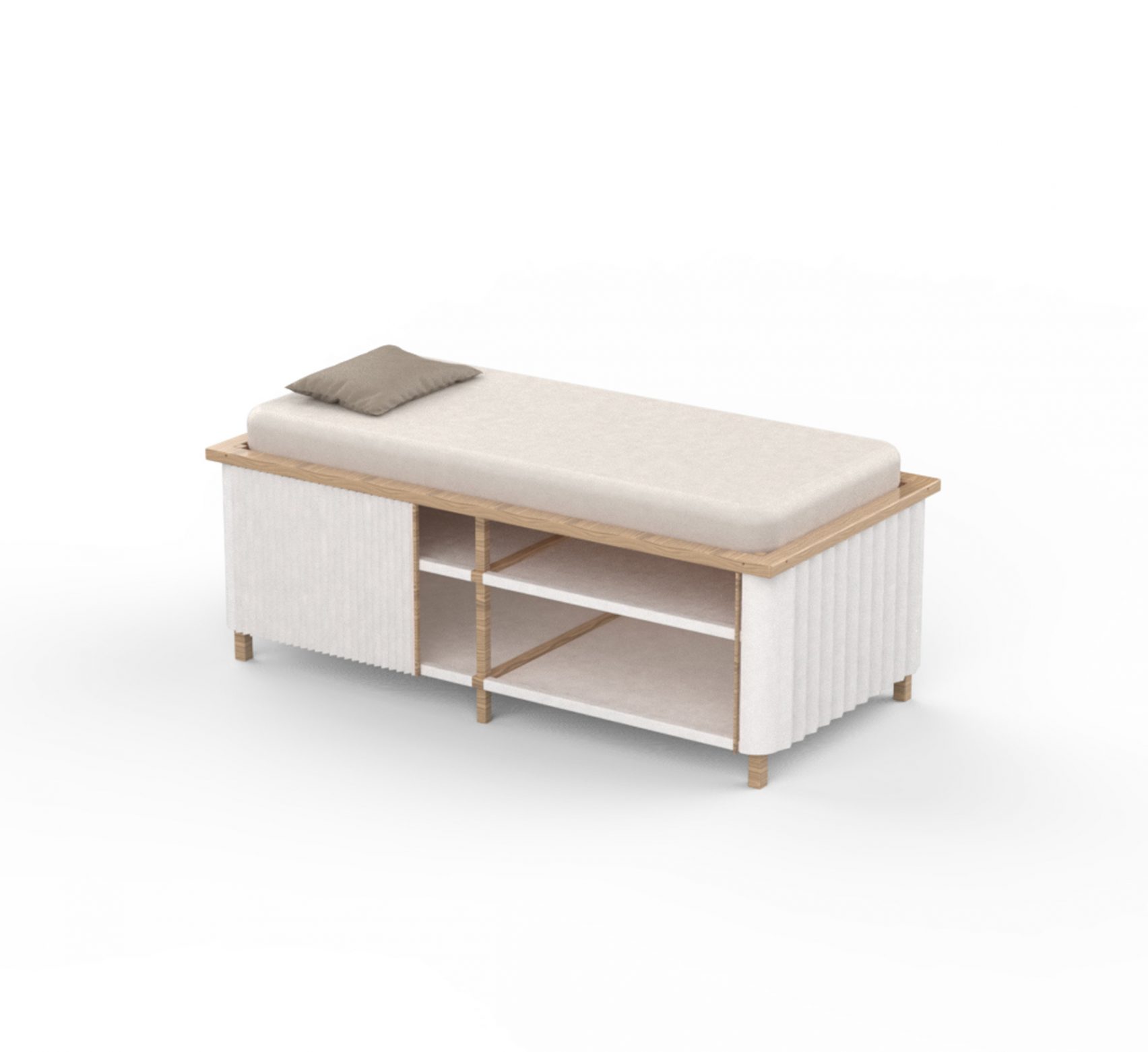 Mooi en praktisch bed met opbergruimte door ontwerper Yesul Jang Mooi en praktisch bed met opbergruimte door ontwerper Yesul Jang