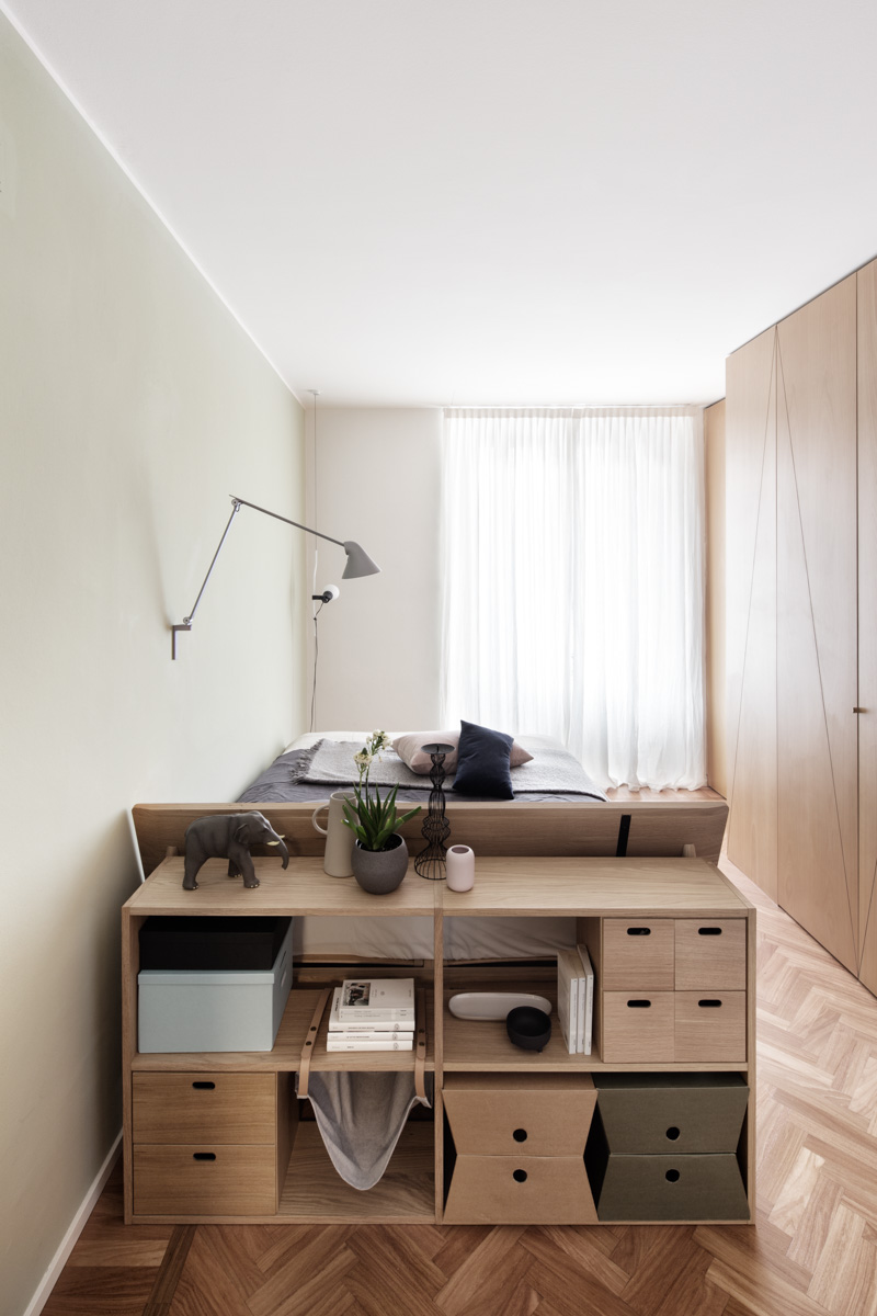 Mooi slaapkamer in modern appartement uit Milaan