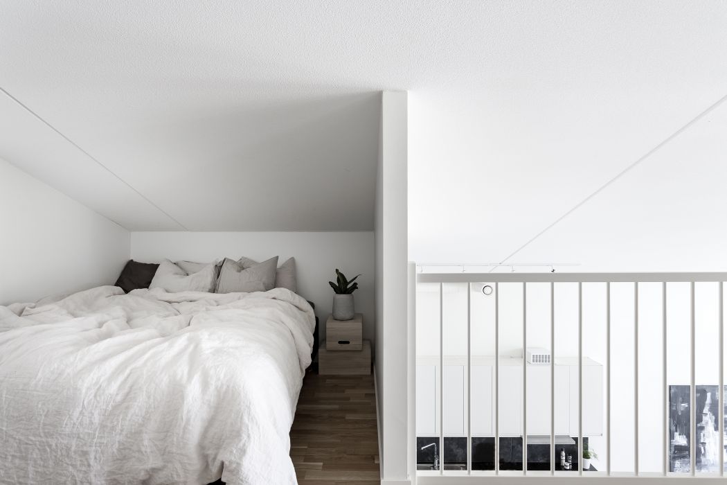 Mooie Scandinavische mezzanine slaapkamer Mooie Scandinavische mezzanine slaapkamer