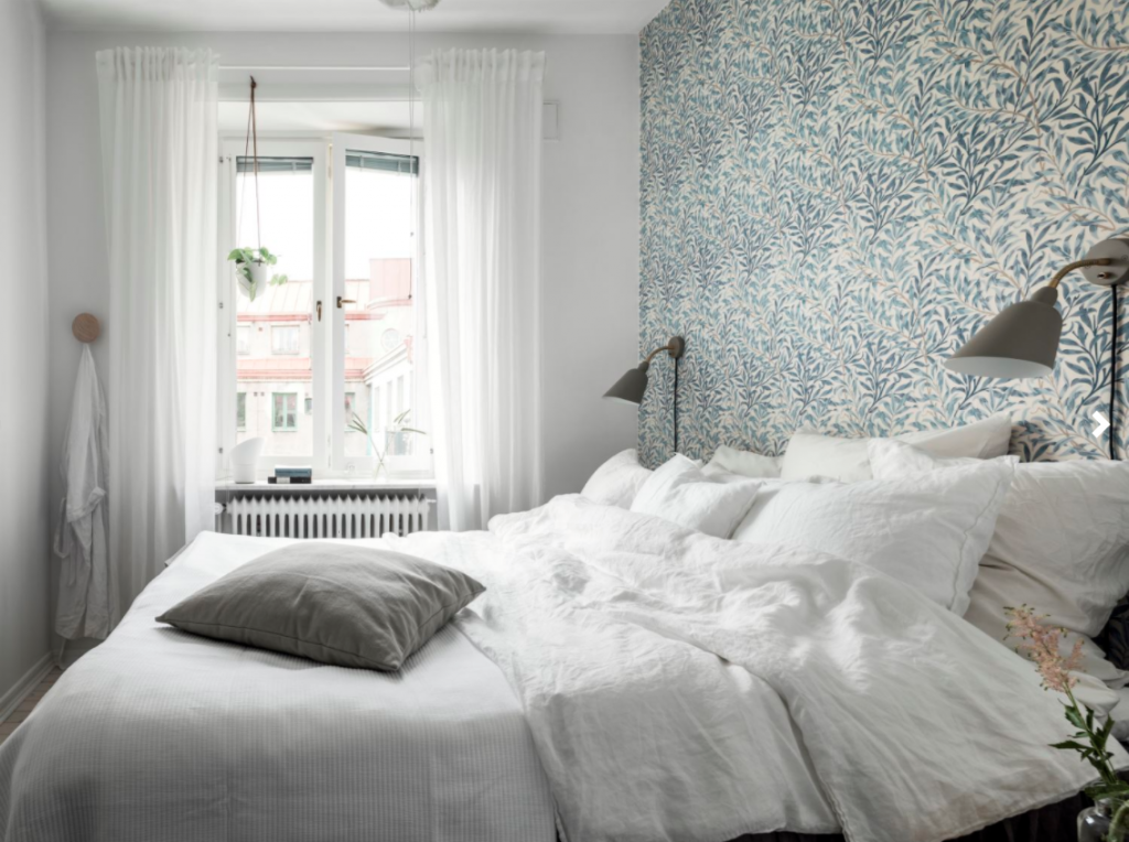 Mooie slaapkamer met een botanische sfeer Mooie slaapkamer met een botanische sfeer