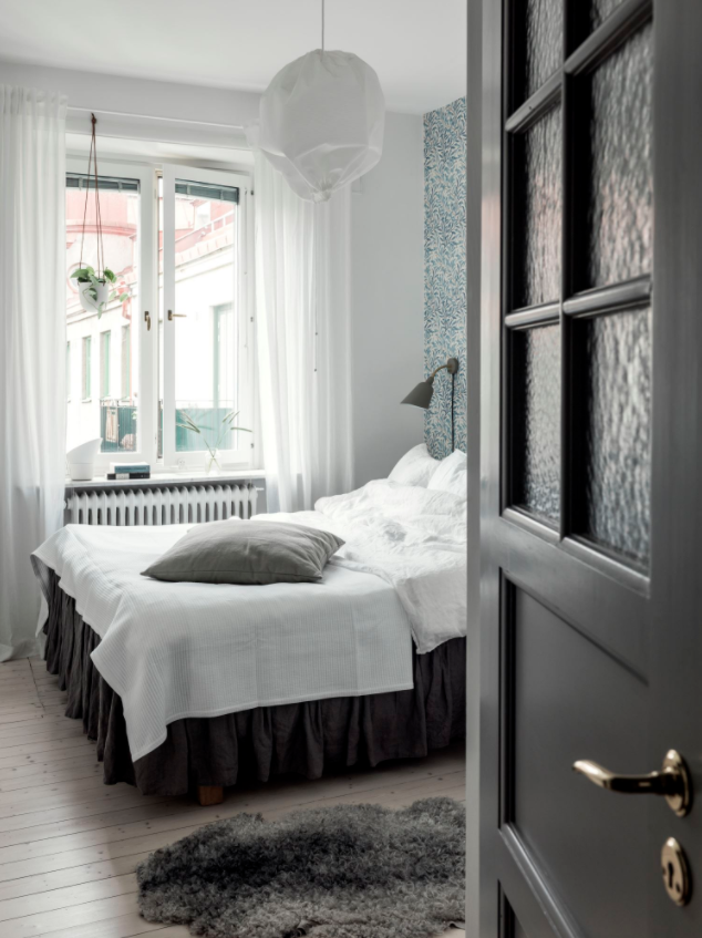 Mooie slaapkamer met een botanische sfeer Mooie slaapkamer met een botanische sfeer
